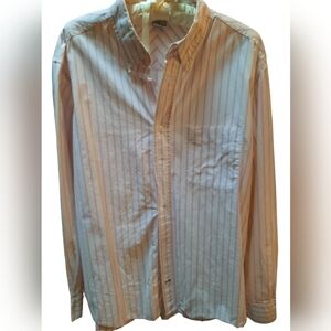 Preppy Old Navy pink and white striped button down shirt 100% cotton